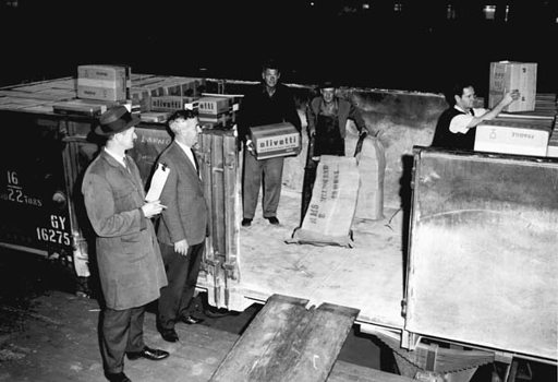 Montague goods shed area, 1968