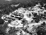 Aerial view of Mt Buffalo Chalet, 1958