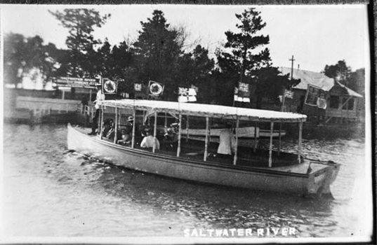 Boat at jetty, Salt Water River (Maribyrnong River)