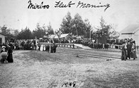 A large crowd at Mirboo North Railway Station for Sailors' Fleet Day, 1908
