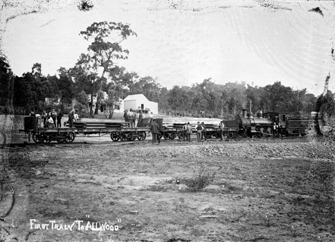 'First train to "Allwood"', Hurstbridge district, circa 1905. "Allwood" is not a known Victorian place name.