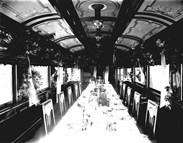 Interior of dining car for royal visit, 1920