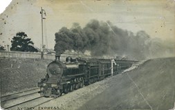 A class steam locomotive no. 828 hauling the Sydney Express, pre-1930