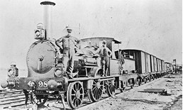 Staff with locomotive, 1870