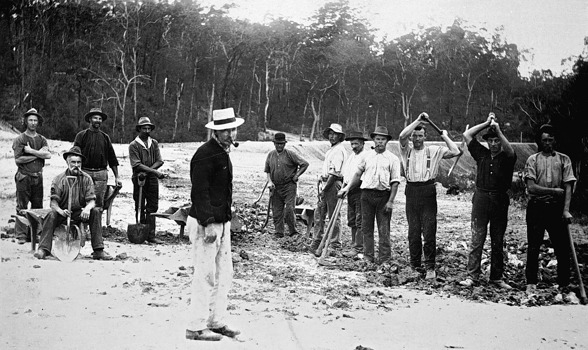 Construction gang, Bairnsdale to Orbost line, 1914