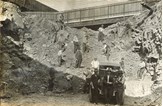 Workers at an excavation during construction on the South Kensington to West Footscray line, Footscray, 1928