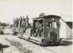 Staff on gang cars, Yarrawonga to Oaklands line, circa 1930