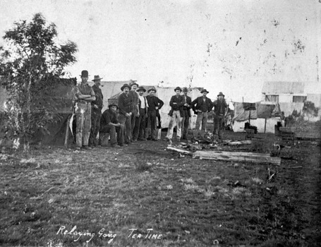 Railway workers at camp, circa 1925