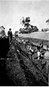 Railway workers working in a cutting, Oakvale, 1923