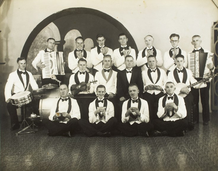 Spotswood railway workshops' harmonica band, circa 1930s