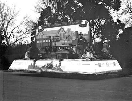 Railway float, Victorian Centenary parade
