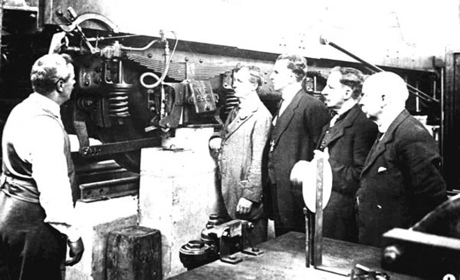 Instructing trainee electric train drivers, circa 1920s
