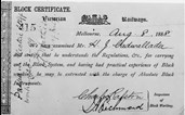 Block certificate awarded to Mr H. Cadwallader, 1888