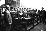 Instructing trainee electric train drivers, circa 1920s