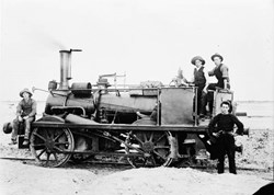 Hobsons Bay steam locomotive with staff
