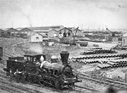 Engine no. 64, Melbourne rail yards, circa 1885