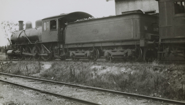 Steam locomotive hauling a coal truck, Darling, circa 1921