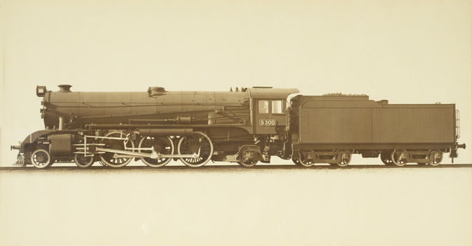 S class locomotive no. 300 with 4-6-2 wheel arrangement operated by Victorian Railways from 1928, constructed at their Newport workshops