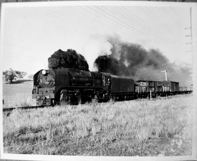 H class locomotive no. 220 hauling a freight train