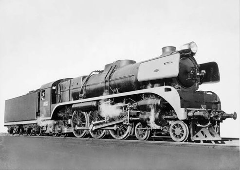 R class steam locomotive no. 703, North Melbourne, July 1951