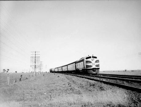 Diesel electric locomotive, Glenroy Bank, 15 July 1952