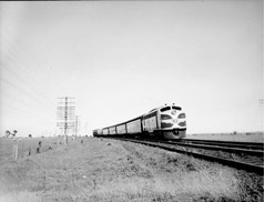 Diesel electric locomotive, Glenroy Bank, 15 July 1952