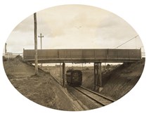 Electric suburban train on the Darling to Glen Waverley line, Mount Waverley, 1929