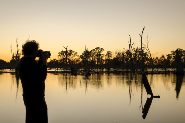 Photographer in silhouette 