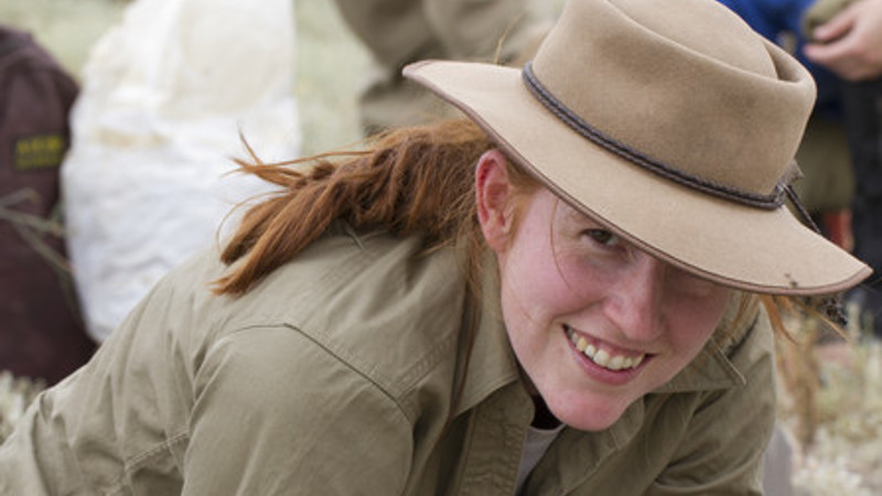 Woman researcher in the field