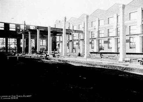 Construction of Jolimont running sheds, 20 October 1914