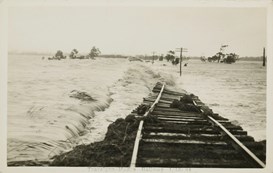 Flood damage on the Traralgon to Maffra line, 1 December 1934