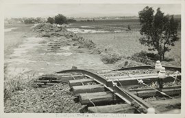 Flood damage on the Traralgon to Maffra line, 1 December 1934