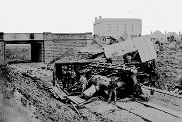 Boiler explosion, locomotive 023, Geelong, circa 1873