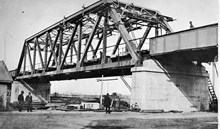 The railway bridge over the Maribyrnong River, Footscray, 1928