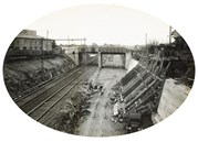 Construction of the South Kensington Goods line, Footscray, 1928