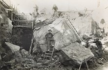Workers at an excavation during construction of the South Kensington to West Footscray line, Footscray, 1928