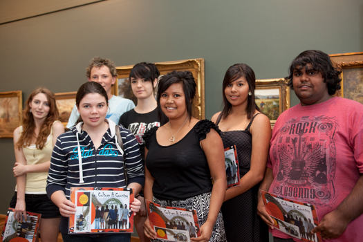Guests attended a smoking ceremony and performance at Benalla Art Gallery as part of the My People, Culture and Country exhibition.