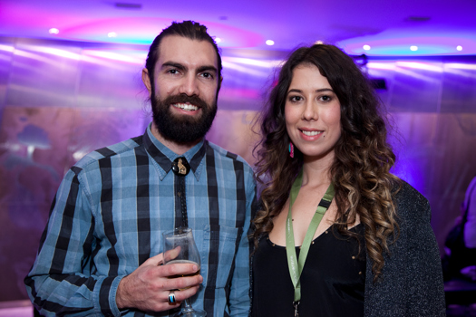 Steaphan Paton and Bunjilaka Exhibition Officer Kimberley Moulton at the Boorun's Canoe exhibition opening