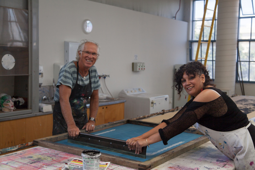 Kelly Koumalatsos and John Murray in the studio