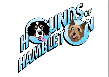Image of the brand 'Hounds of Hambleton', where the 'O's are dog faces