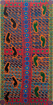 Maralinga Track: painting by Pitcha Makin Fellas, 2015