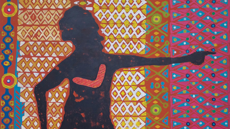 The Great Black Pointer: painting by Pitcha Makin Fellas, 2015