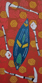 Arm Yourself: painting by Pitcha Makin Fellas, 2015