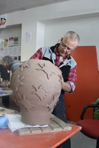 Jack Anselmi making his turtle pot