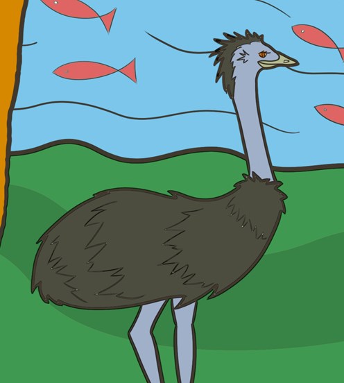 illustration of an emu