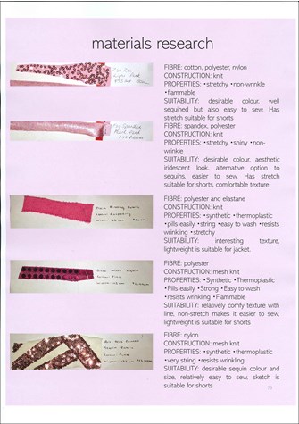 Pink folio page including texts and images