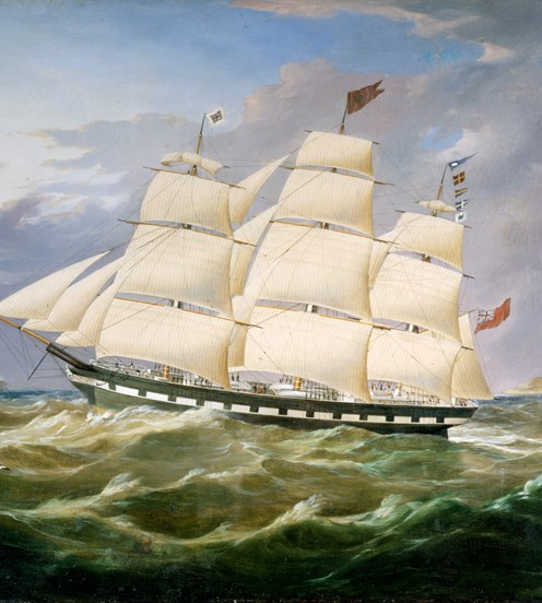 Painting of a sailing ship