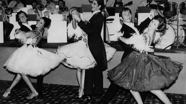 Couples dancing at the Royale Ballroom in the Exhibition Building, circa 1950s.