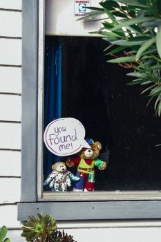 'You Found Me' Teddies in Window