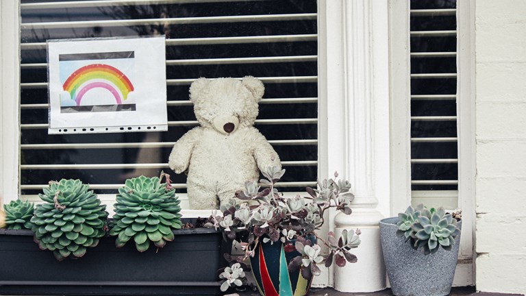 Teddy Bear and Rainbow